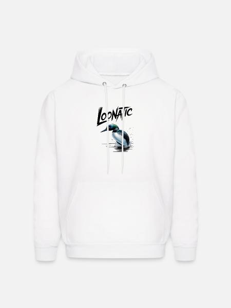 Loonatic Splash Loon Illustration - Men's Hoodie - white