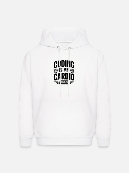 Coding Is My Cardio - Men's Hoodie - white