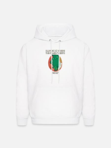 Illinois Family Map 2027 Reunion - Men's Hoodie - white