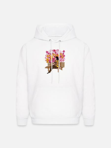 Floral Bloom Bench Serenity - Men's Hoodie - white