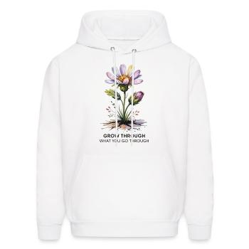 Grow Through What You Go Through Inspirational - Men's Hoodie - white - Front - Elias (183cm)