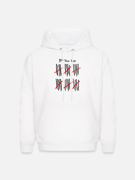 Crossed Tally Minimalism - Men's Hoodie - white