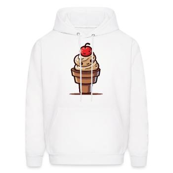 Cute kwaii ice cream cone - Men's Hoodie - white - Front - Elias (183cm)