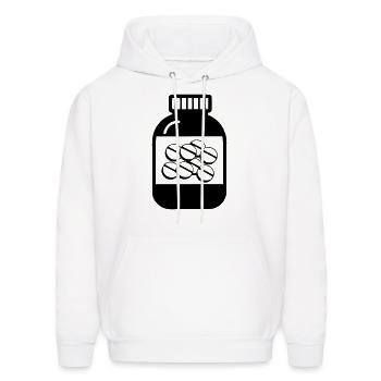 Jar with pills for pharmacy - Men's Hoodie - white - Front - Elias (183cm)