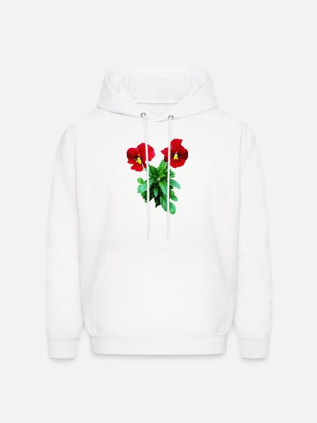 Red Pansy Duo - Men's Hoodie - white