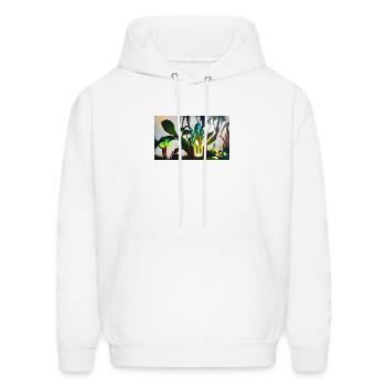 Futuristic glowing plants - Men's Hoodie - white - Front - Elias (183cm)