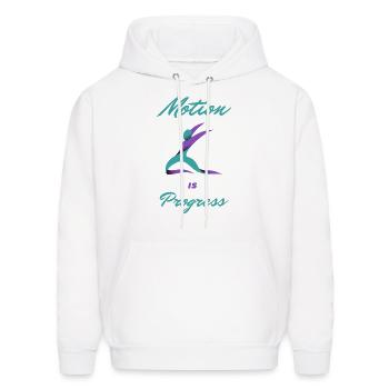 Motion is Progress - Men's Hoodie - white - Front - Elias (183cm)