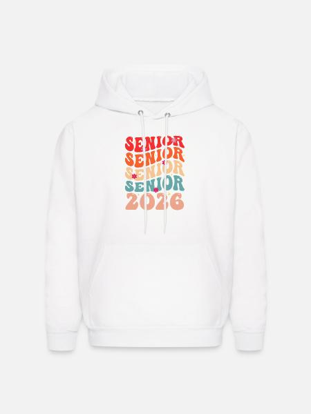 Senior Class 2026 Floral Rainbow - Men's Hoodie - white