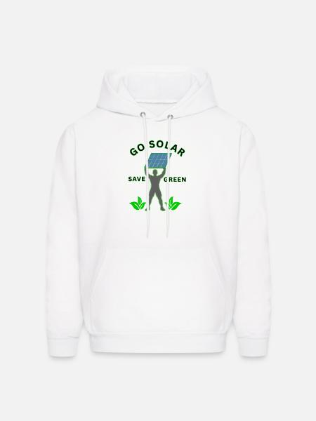 Go_solar-_save_green_-height - Men's Hoodie - white