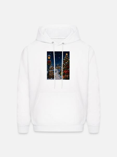 Snowlit Christmas Village - Men's Hoodie - white