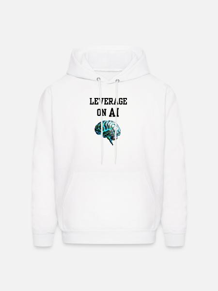Leverage on AI Brain Neon - Men's Hoodie - white