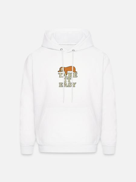 Sloth Relax Take It Easy - Men's Hoodie - white