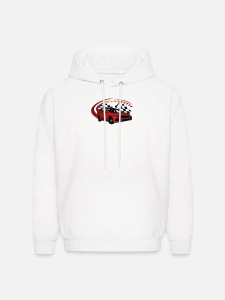 Crimson Racer Arc Car Design - Men's Hoodie - white
