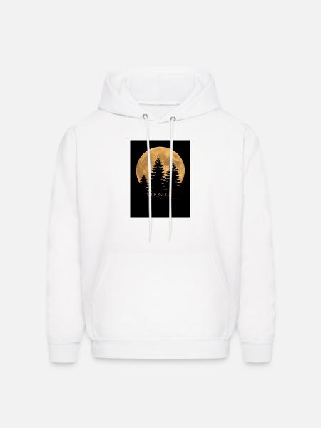 Moonlit Pines Silhouette - Men's Hoodie - white