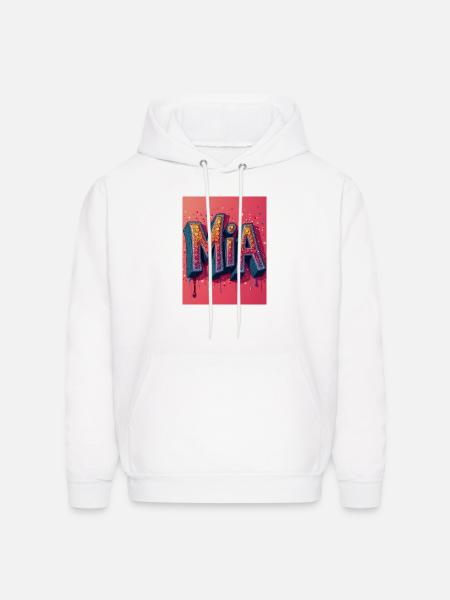 MIA Glitter Block Letters - Men's Hoodie - white