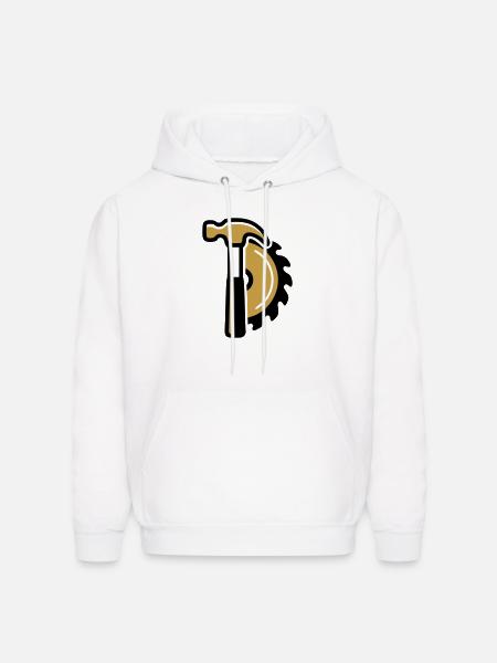 Hammer Circular Saw Logo - Men's Hoodie - white