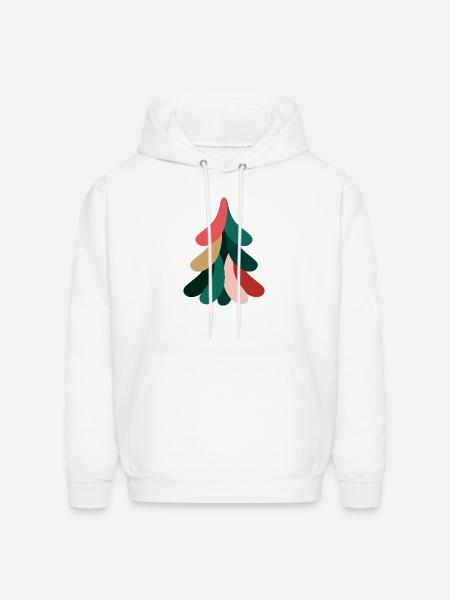 Vivid Abstract Evergreen – Christmas - Men's Hoodie - white