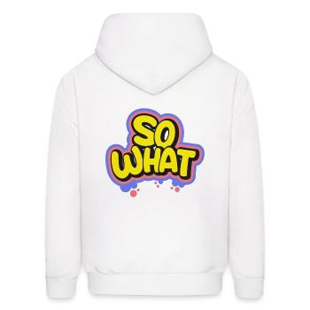 So What - Men's Hoodie - white - Back - Elias (183cm)