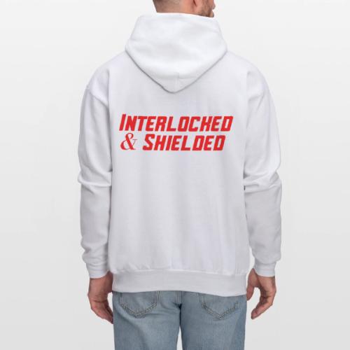 INTERLOCKED & SHIELDED - RED DESIGN - Men's Hoodie