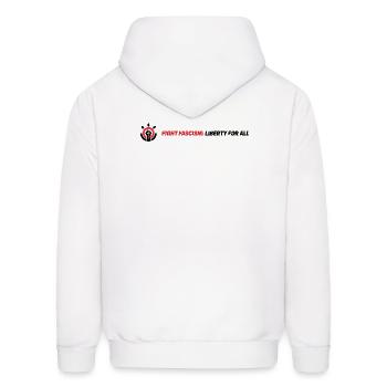 Fight Fascism. Liberty For All. - Men's Hoodie - white - Back - Elias (183cm)