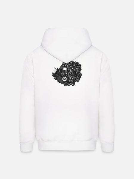 Circuitboard Noir - Men's Hoodie - white