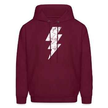 Lightning Bolt For And Tops - Men's Hoodie - burgundy - Front - Elias (183cm)