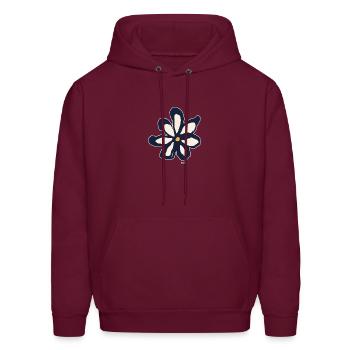 Mono Sketch Flower - Men's Hoodie - burgundy - Front - Elias (183cm)