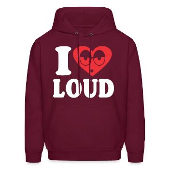 I Love Loud - Men's Hoodie - burgundy - Front - Elias (183cm)