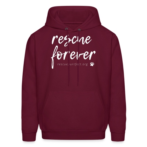 Rescue Forever Cursive Large White - Men's Hoodie