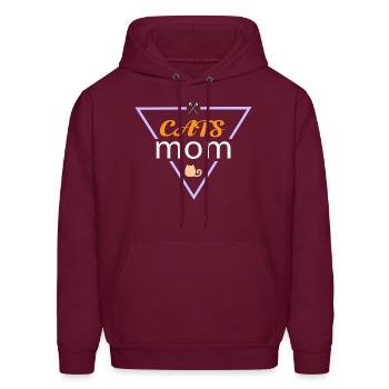 Proud Cat Mom – My Kids Have Paws - Men's Hoodie - burgundy - Front - Elias (183cm)