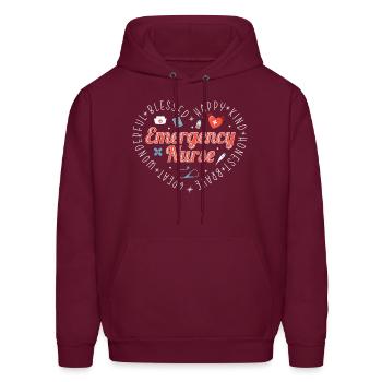 Emergency Nurse - Men's Hoodie - burgundy - Front - Elias (183cm)