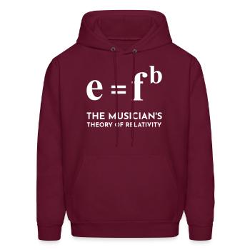 Theory of relativity for musicians E = F Flat - Men's Hoodie - burgundy - Front - Elias (183cm)