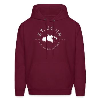 St John Usvi - Men's Hoodie - burgundy - Front - Elias (183cm)