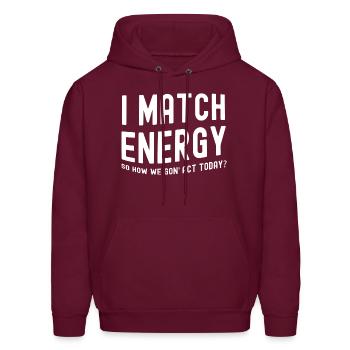 I Match Energy - Men's Hoodie - burgundy - Front - Elias (183cm)