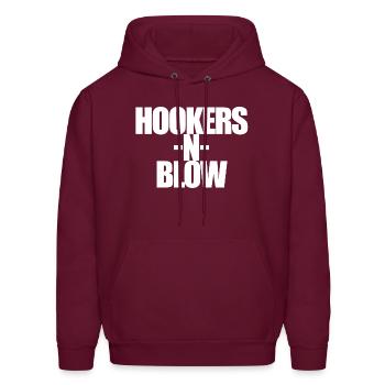 Hookers -N- Blow - Men's Hoodie - burgundy - Front - Elias (183cm)