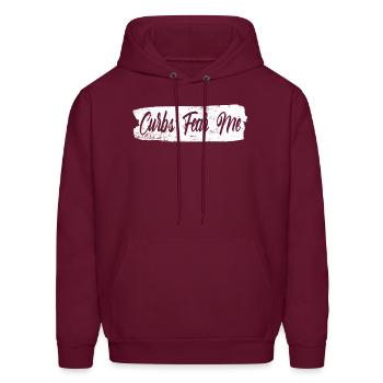 Curbs Fear - Men's Hoodie - burgundy - Front - Elias (183cm)