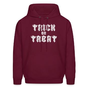 Trick or Treat - Men's Hoodie - burgundy - Front - Elias (183cm)
