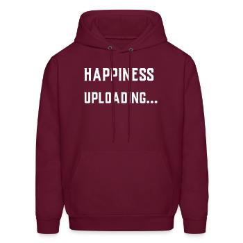Happiness - Men's Hoodie - burgundy - Front - Elias (183cm)