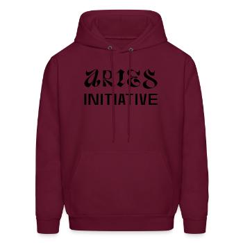 Aries Initiative - Men's Hoodie - burgundy - Front - Elias (183cm)