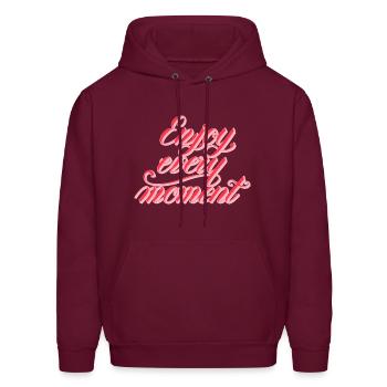 Life is beautiful - Men's Hoodie - burgundy - Front - Elias (183cm)