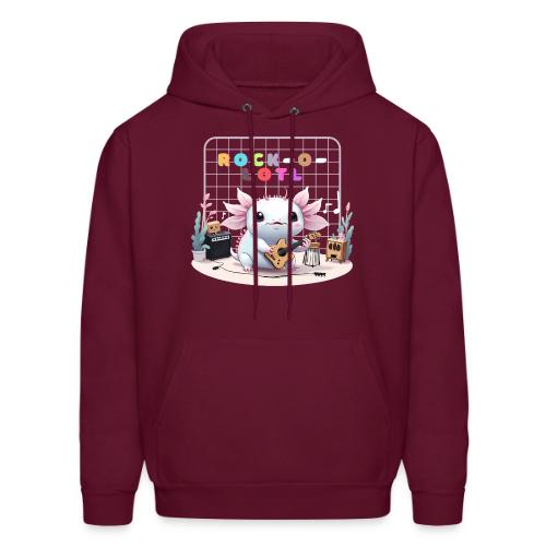 Cute Axolotl Musician: Musical Amphibian Creature - Men's Hoodie