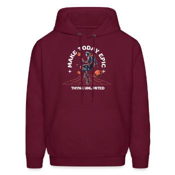 Make today epic - Men's Hoodie - burgundy - Front - Elias (183cm)