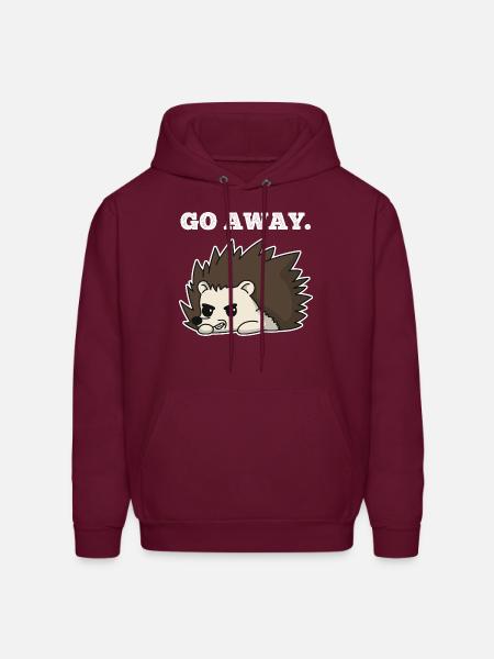 Go Away Porcupine - Men's Hoodie - burgundy