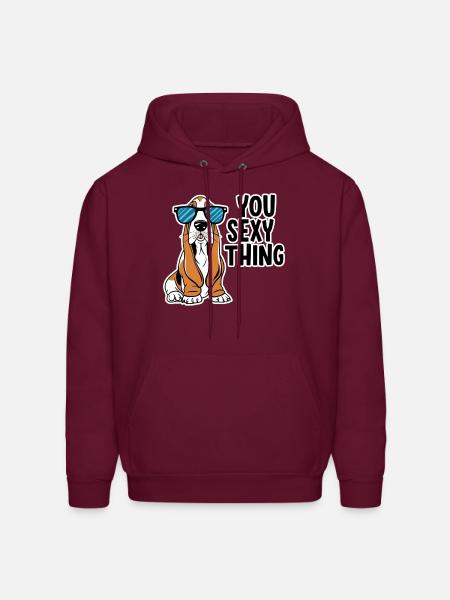 Basset Sexy - Men's Hoodie - burgundy