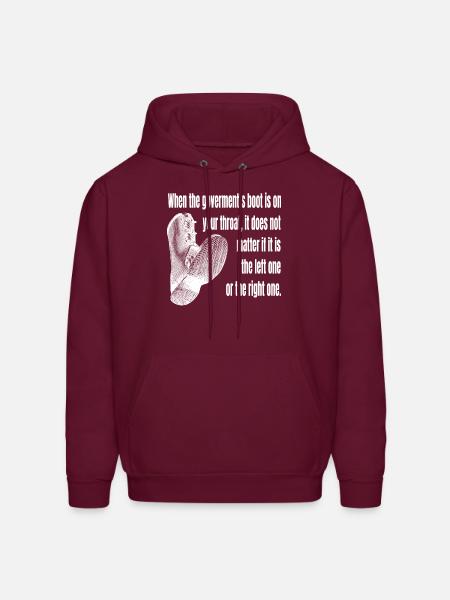 When The Governments Boot - Men's Hoodie - burgundy