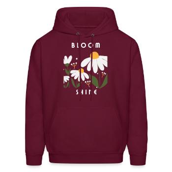 B l o o m - Men's Hoodie - burgundy - Front - Elias (183cm)