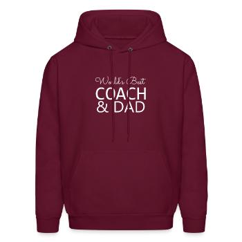 World s Best Coach Dad - Men's Hoodie - burgundy - Front - Elias (183cm)