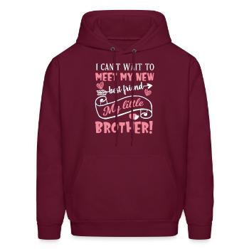 Sibling Announcement Tee - Men's Hoodie - burgundy - Front - Elias (183cm)