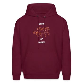 GROUP OF HORSES - Men's Hoodie - burgundy - Front - Elias (183cm)