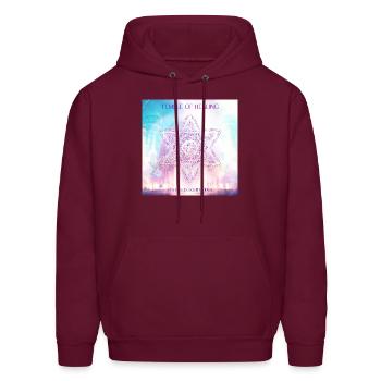 Temple of Healing - Men's Hoodie - burgundy - Front - Elias (183cm)